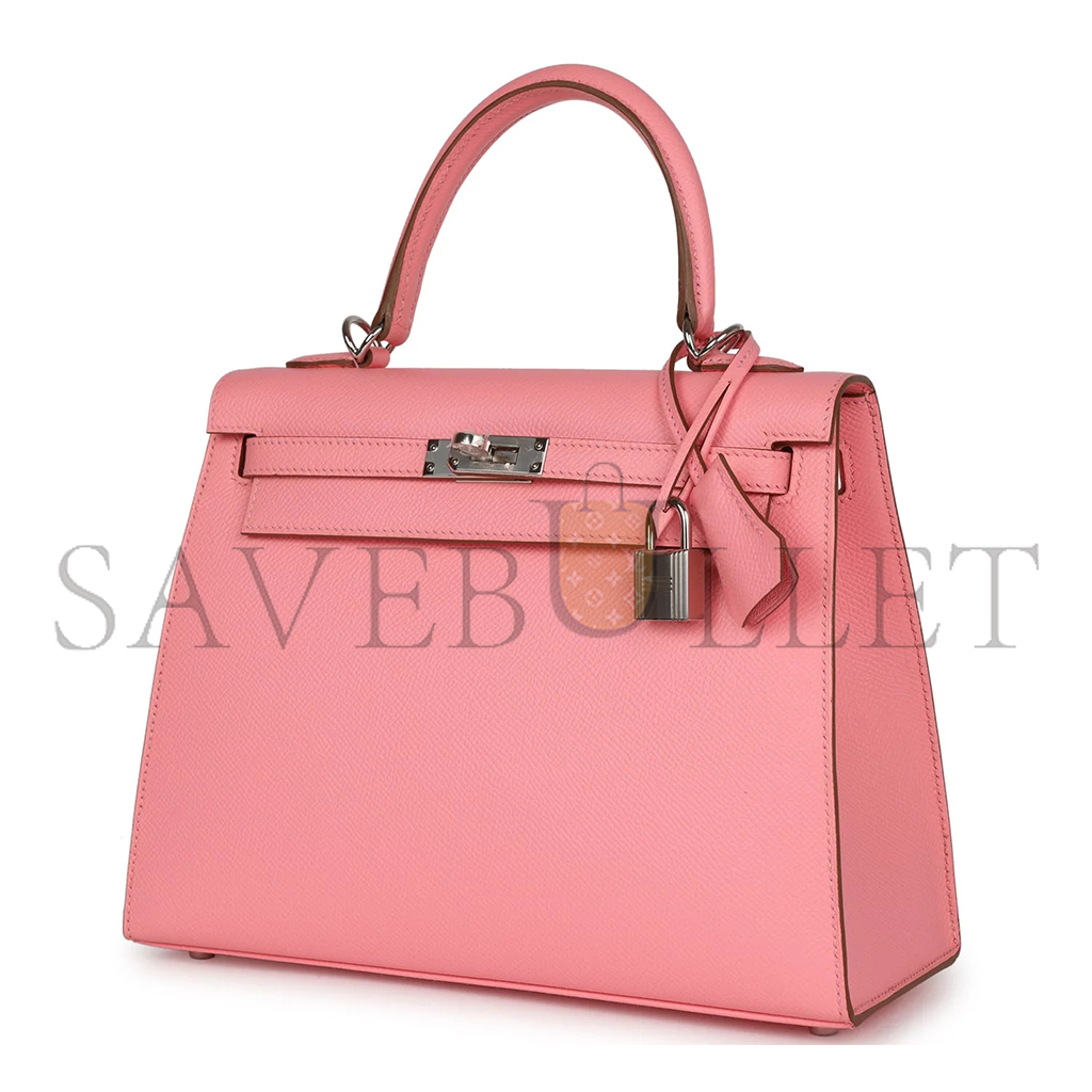 H**mes kelly sellier 25 rose confetti epsom palladium hardware (25*19*9cm)